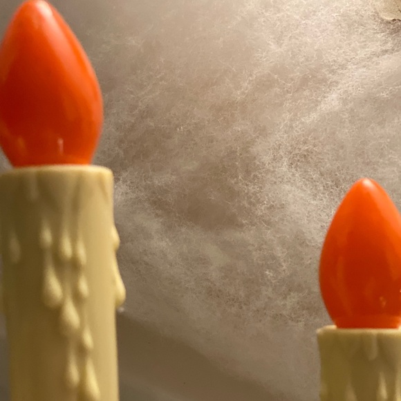 Vintage Woolworths Christmas  60s Plastic Drip Candle Trio Candelabra Candolier - Picture 2 of 11